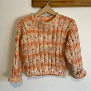 Hand knit sweater. Very soft and stretchy. No size tag - ~5T or oversized 3/4